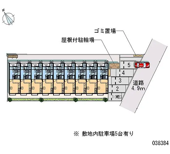 ★手数料０円★鎌ケ谷市道野辺中央３丁目　月極駐車場（LP）